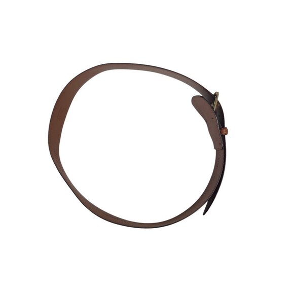 Lauren Ralph Lauren Brown Leather Belt With Gold Buckle - Picture 5 of 13